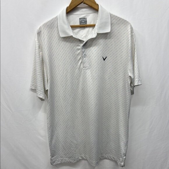 Callaway Men's Patterned White Polo Shirt - Picture 1 of 5